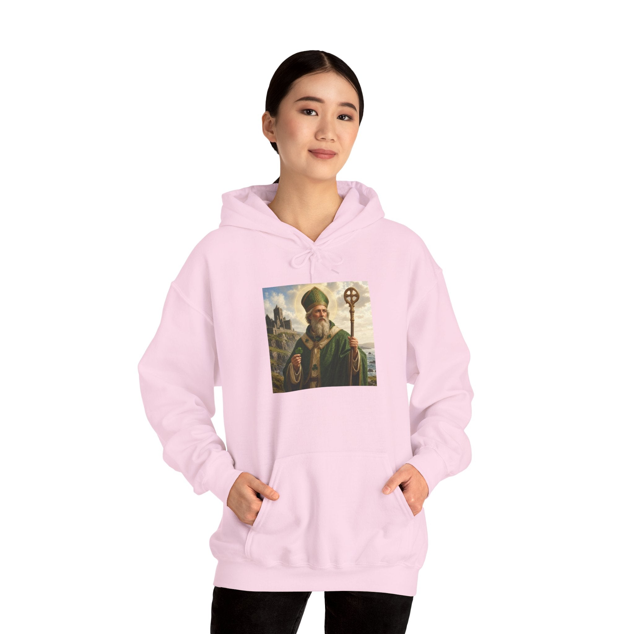 Saint Patrick Hoodie – Vintage Celtic Saint Illustration Pullover