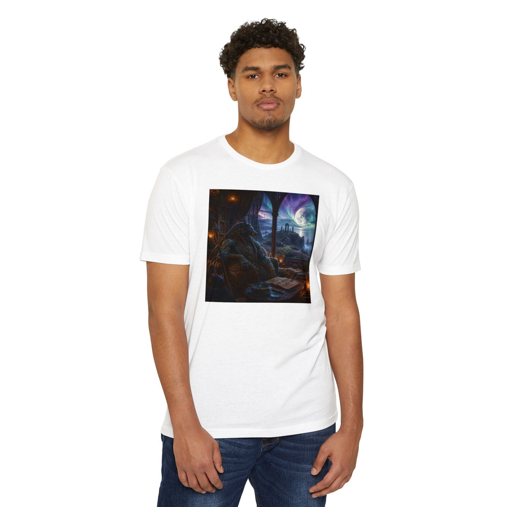 Fantasy Mage Scene T‑Shirt — Celtic Mystical Wizardry Night Graphic Tee