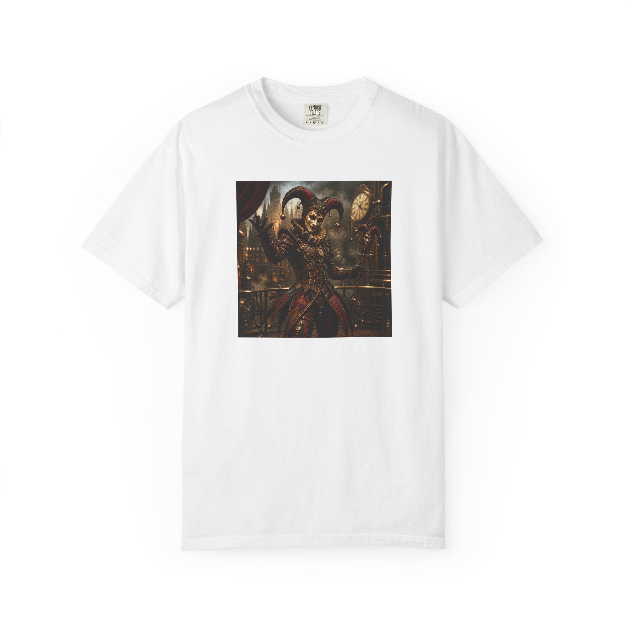 Steampunk Dark Carnival Jester Illustration Graphic T-Shirt