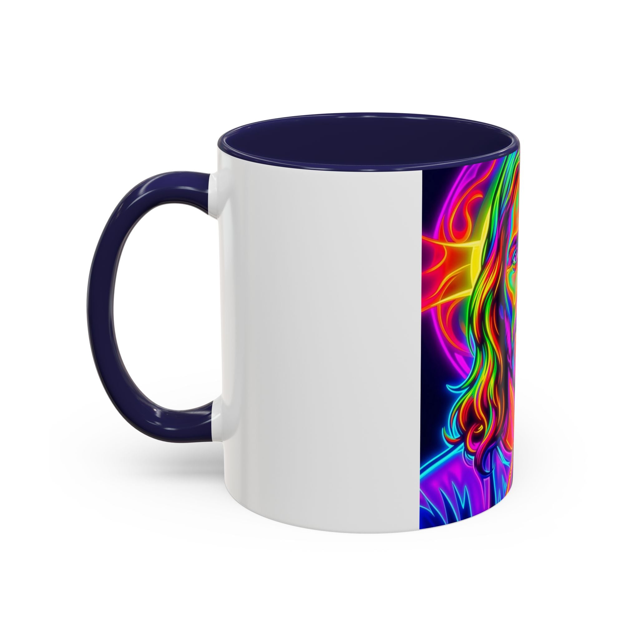 Neon Jesus Accent Coffee Mug – Vibrant Spiritual Art 11oz/15oz
