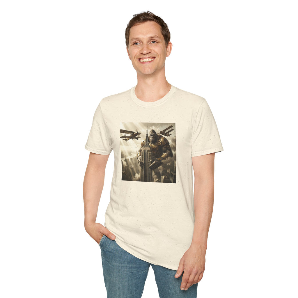 King Kong Cityscape T-Shirt — Vintage Ape vs Biplanes Graphic Tee
