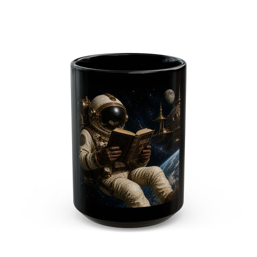 Astronaut Reading Bible Space Mug – Sci‑Fi Coffee Cup for Space Lovers Christ Lovers