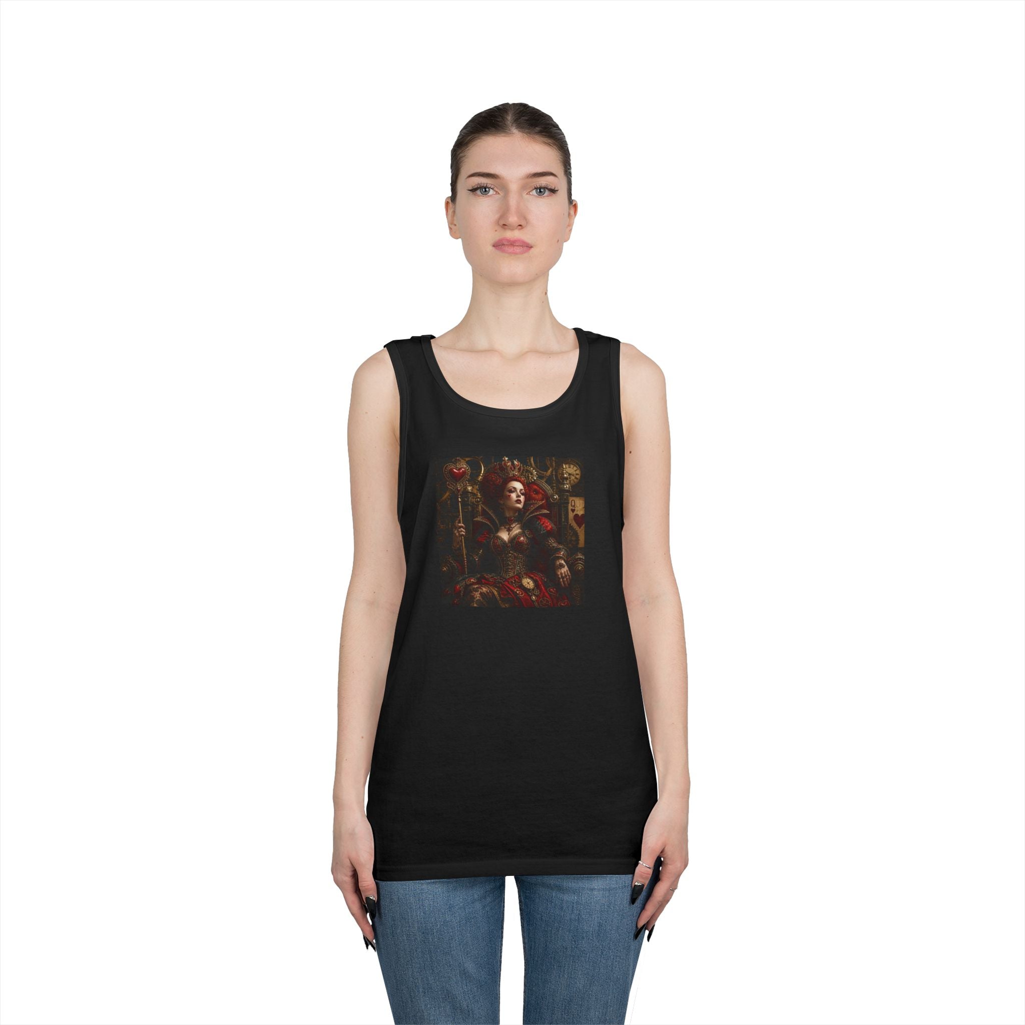 Renaissance Steampunk Art Tank Top — Gothic Queen Portrait Graphic Tank