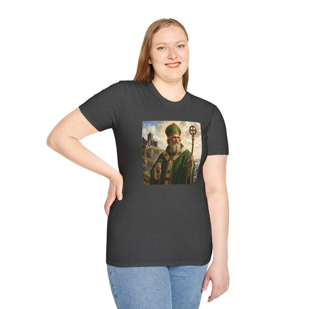 Saint Patrick T‑Shirt — Vintage Celtic Bishop Design