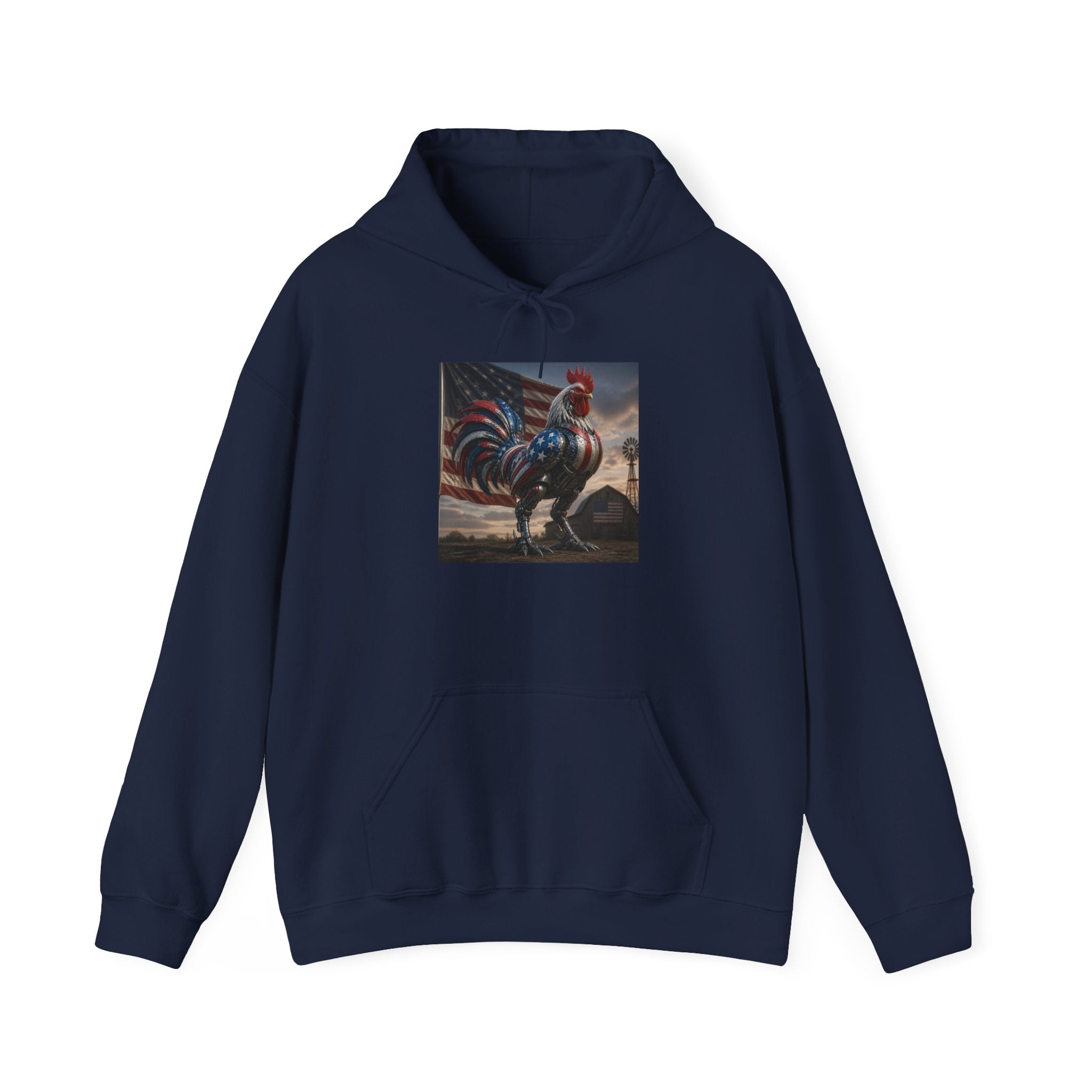Rooster Art Hoodie — Vintage Rooster Illustration Pullover