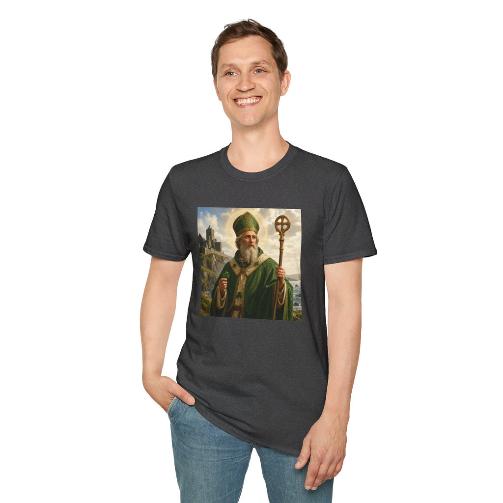 Saint Patrick T‑Shirt — Vintage Celtic Bishop Design