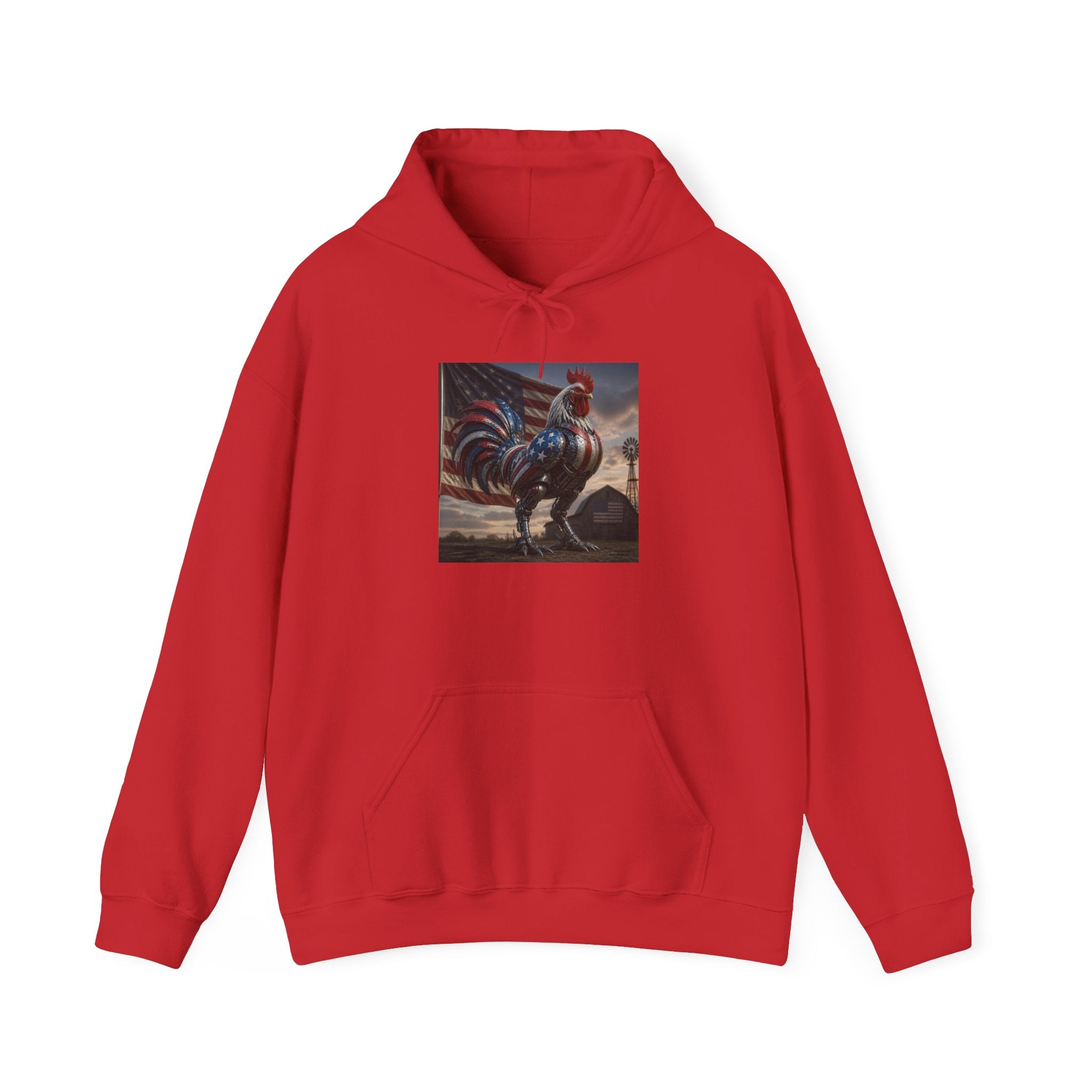 Rooster Art Hoodie — Vintage Rooster Illustration Pullover