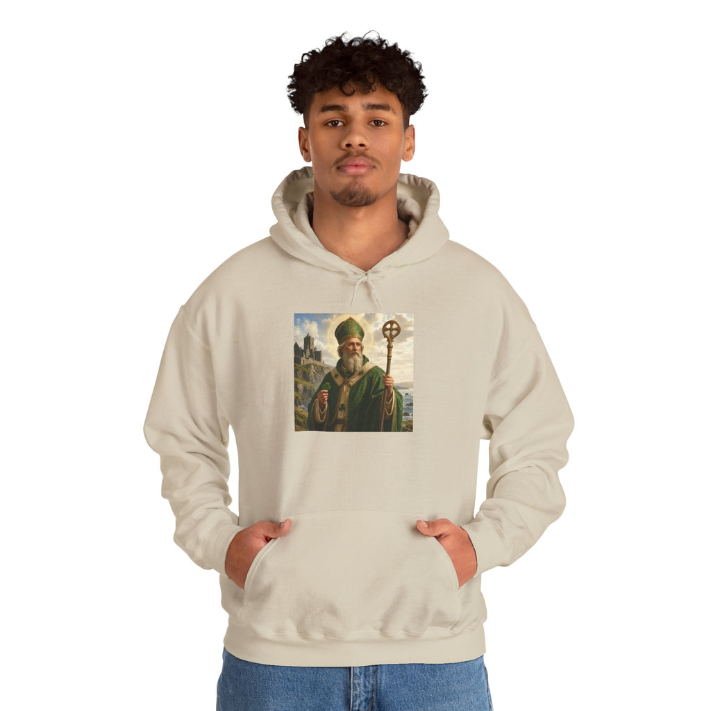 Saint Patrick Hoodie – Vintage Celtic Saint Illustration Pullover