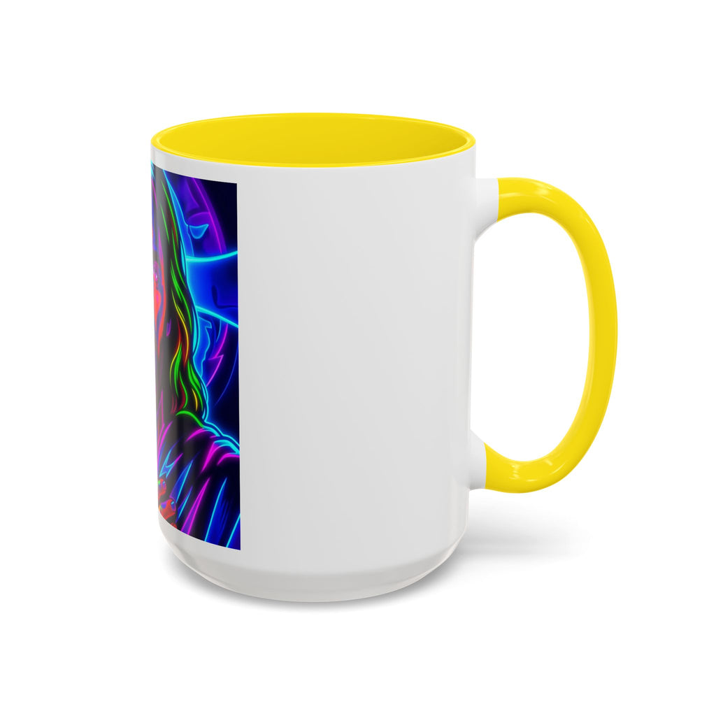 Neon Jesus Accent Coffee Mug – Vibrant Spiritual Art 11oz/15oz