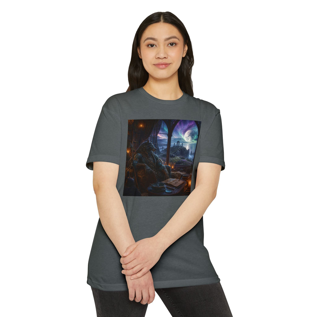 Fantasy Mage Scene T‑Shirt — Celtic Mystical Wizardry Night Graphic Tee