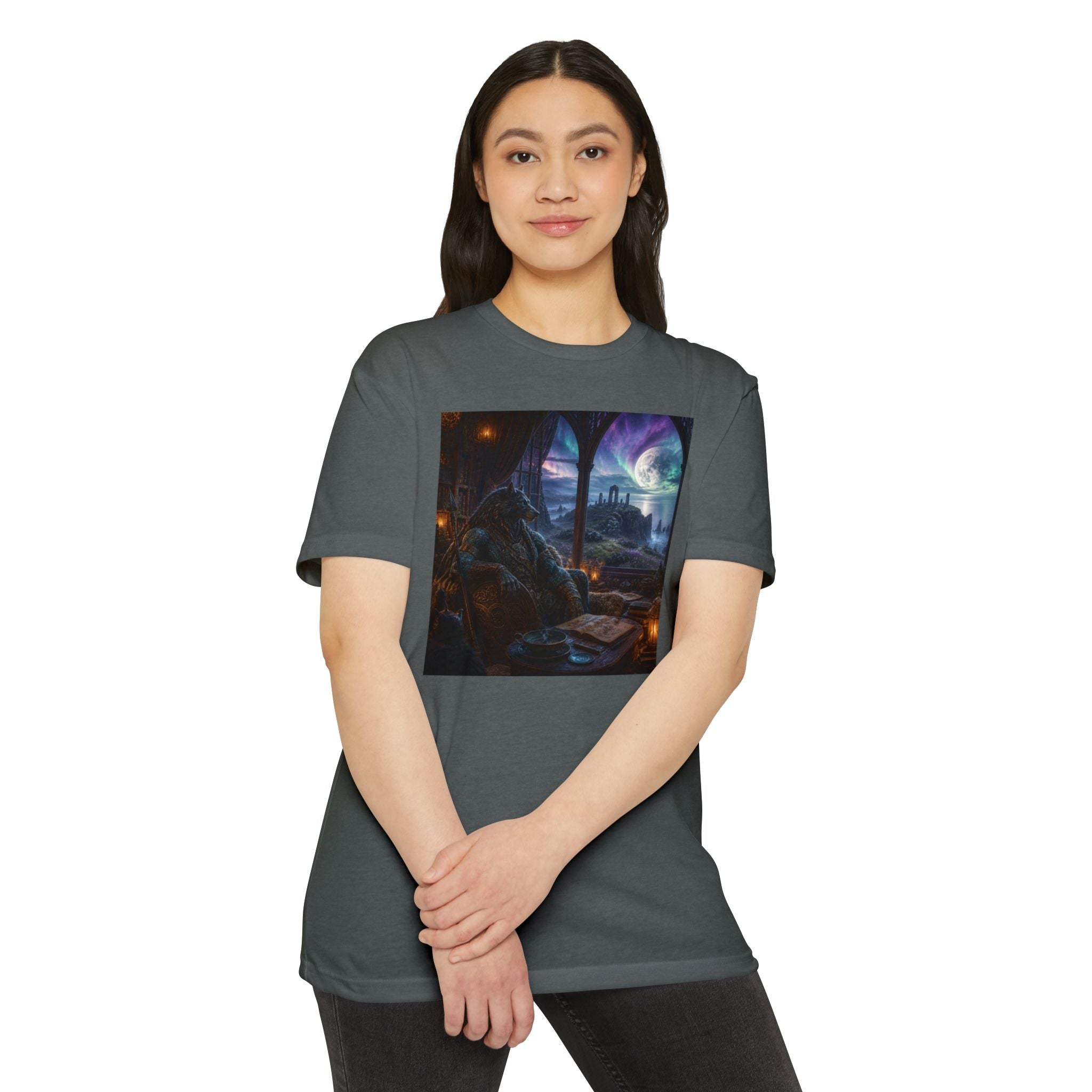 Fantasy Mage Scene T‑Shirt — Celtic Mystical Wizardry Night Graphic Tee