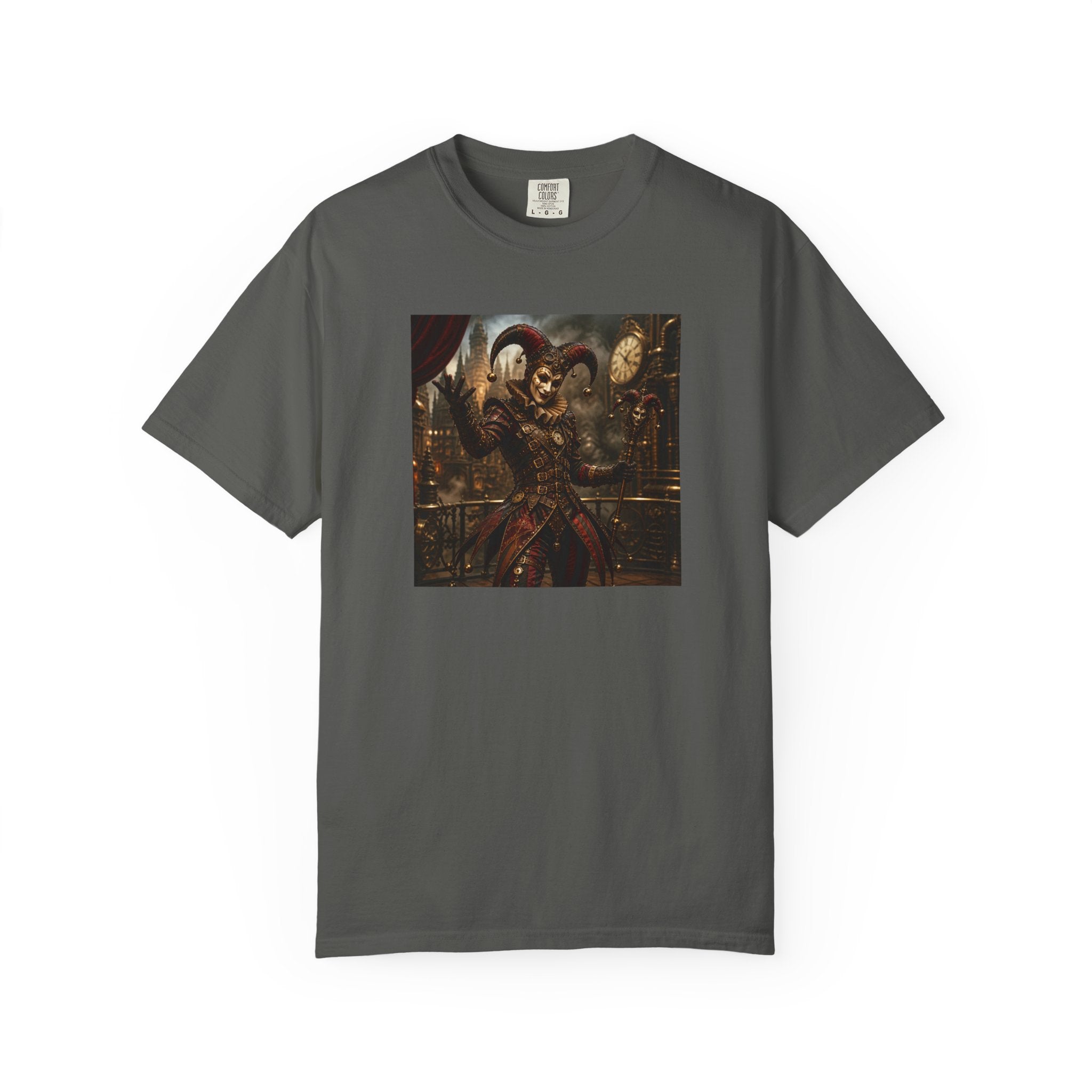 Steampunk Dark Carnival Jester Illustration Graphic T-Shirt