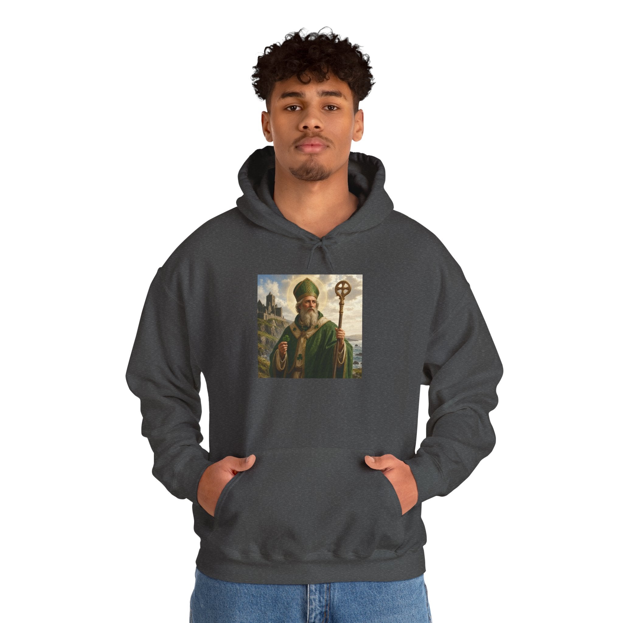 Saint Patrick Hoodie – Vintage Celtic Saint Illustration Pullover