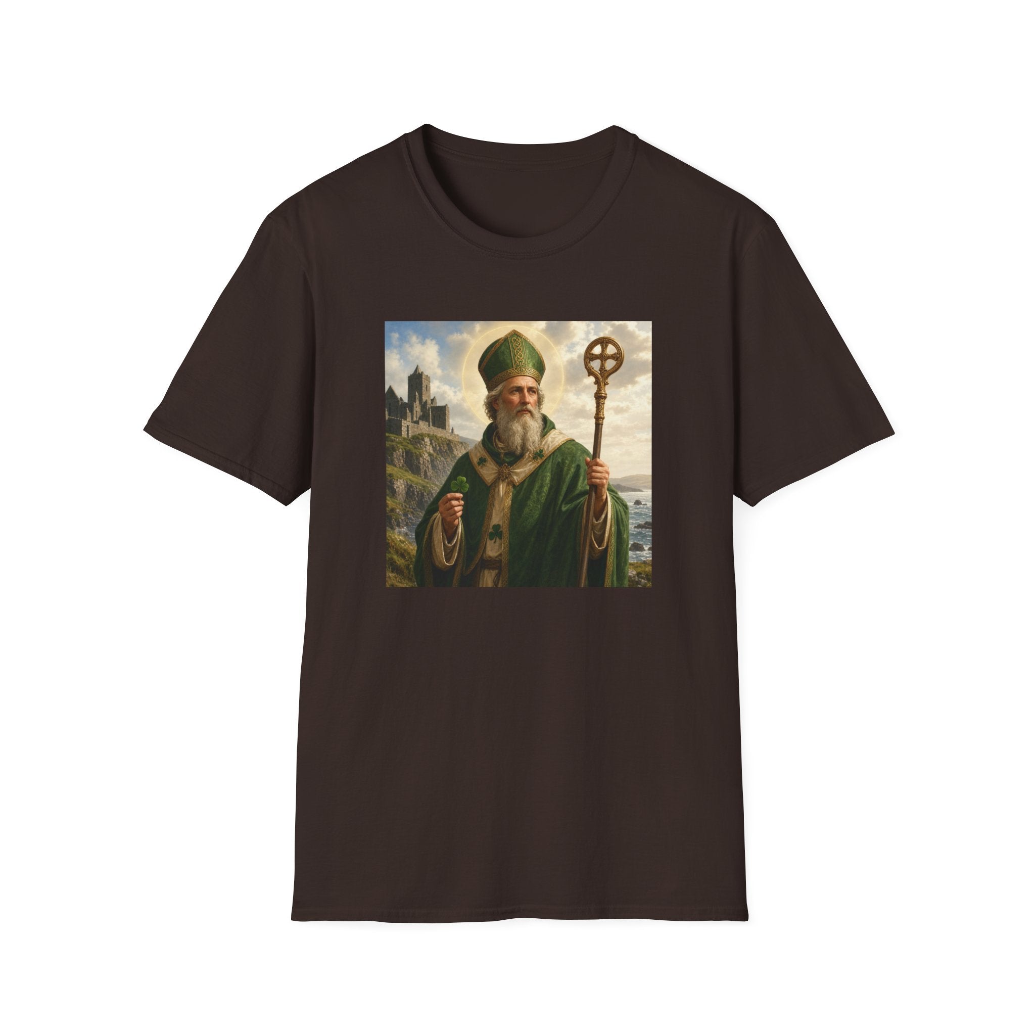 Saint Patrick T‑Shirt — Vintage Celtic Bishop Design