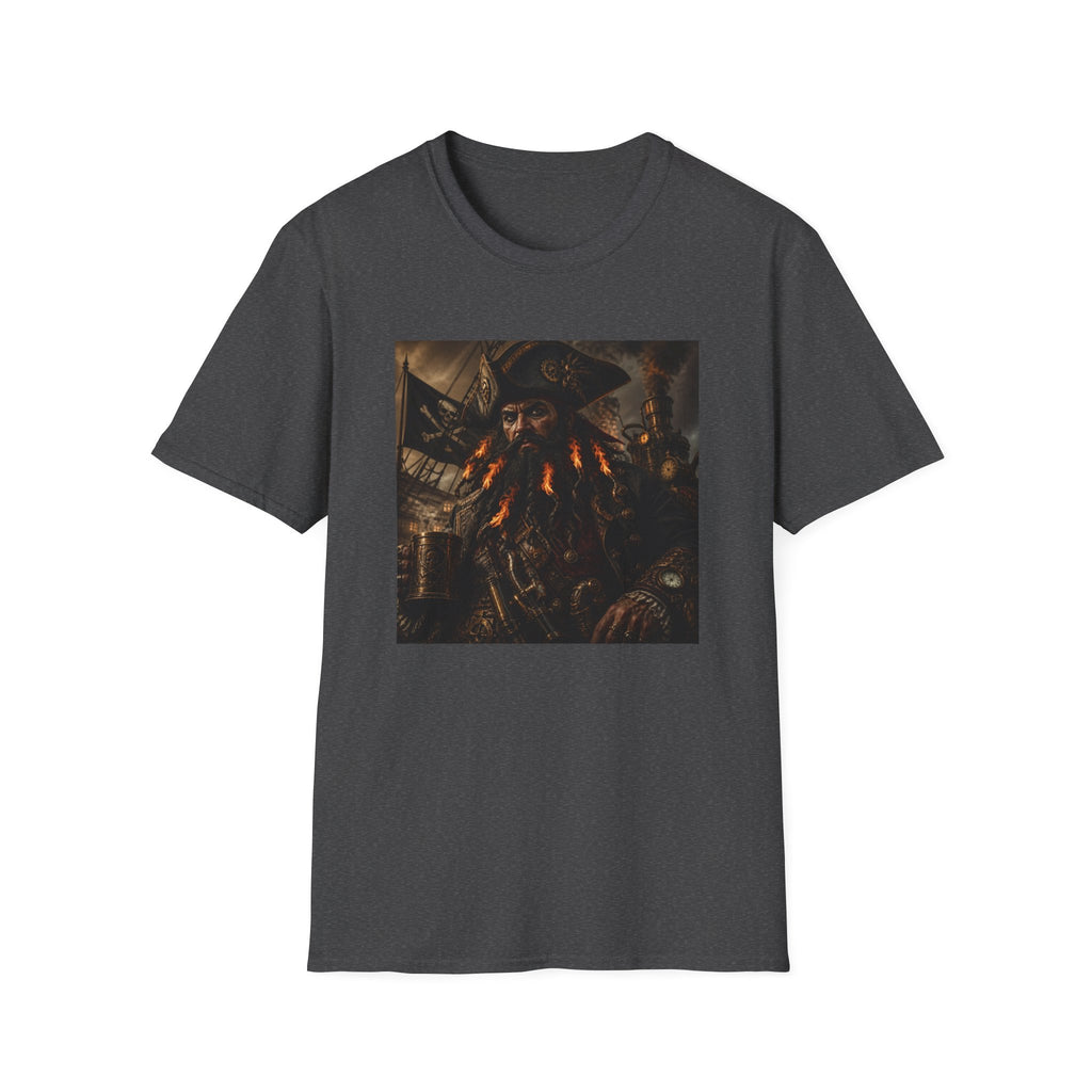 Steampunk Pirate Captain Graphic Tee — Blackbeard-Inspired Nautical Vintage T-Shirt