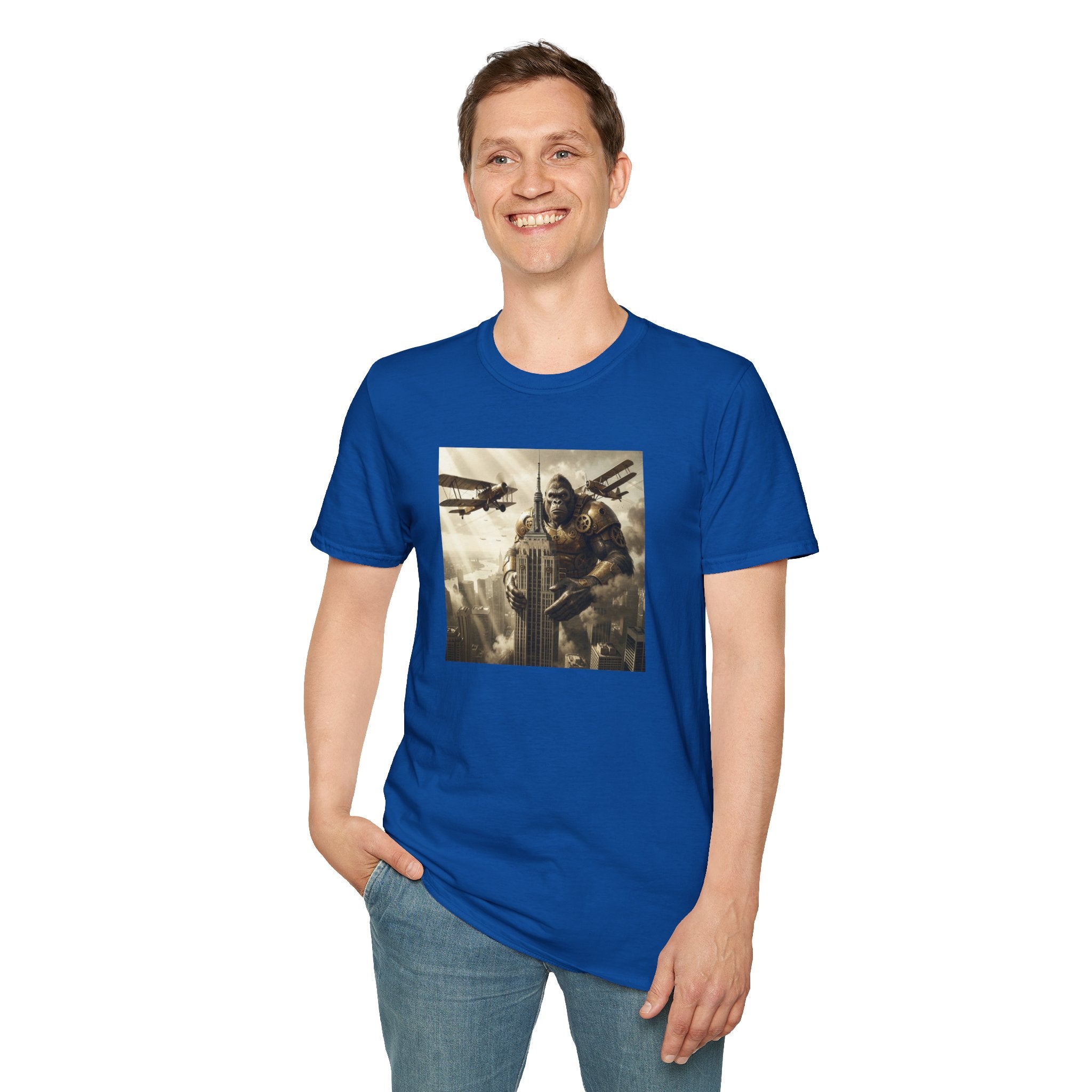 King Kong Cityscape T-Shirt — Vintage Ape vs Biplanes Graphic Tee