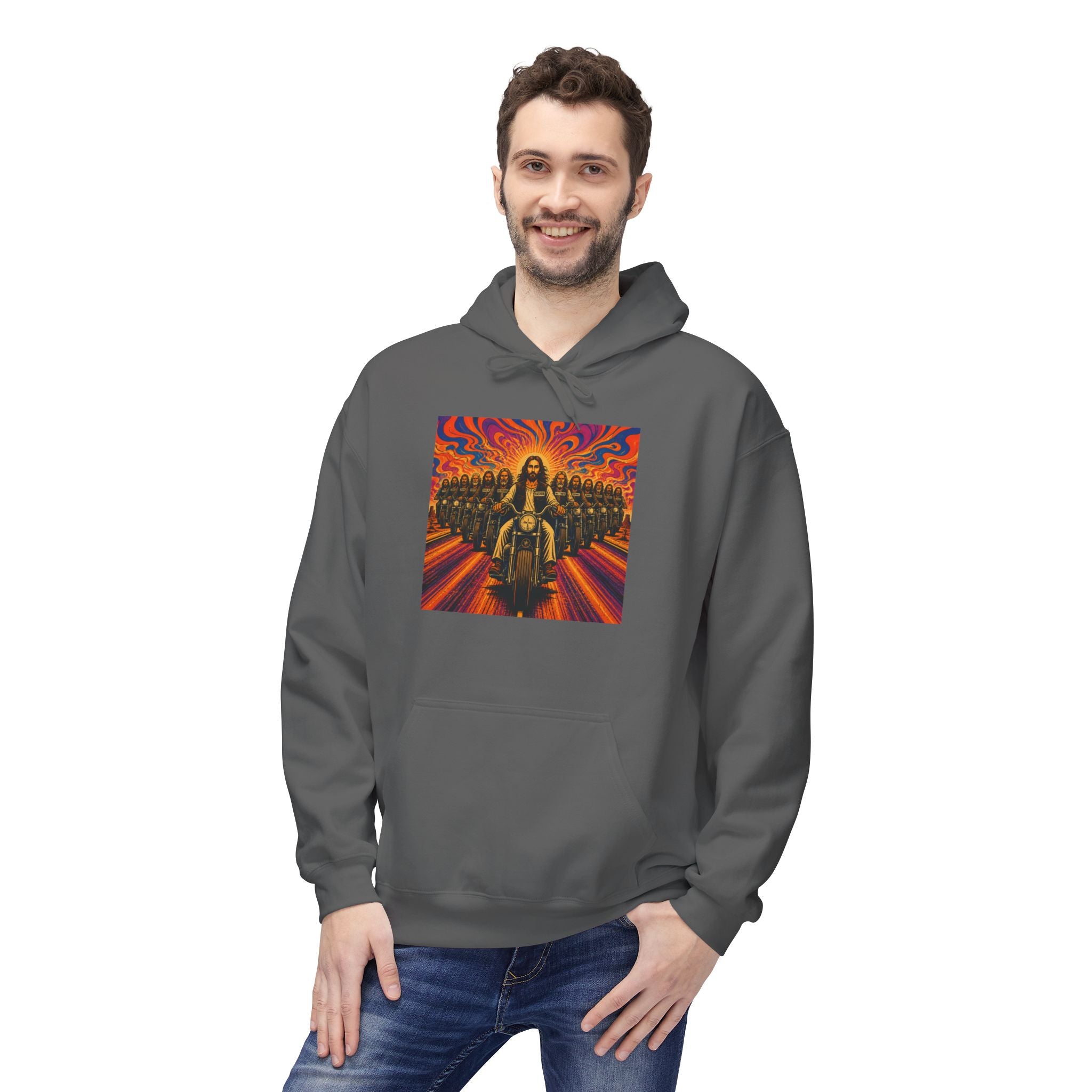 Yashua/Jesus 60's biker hoodie