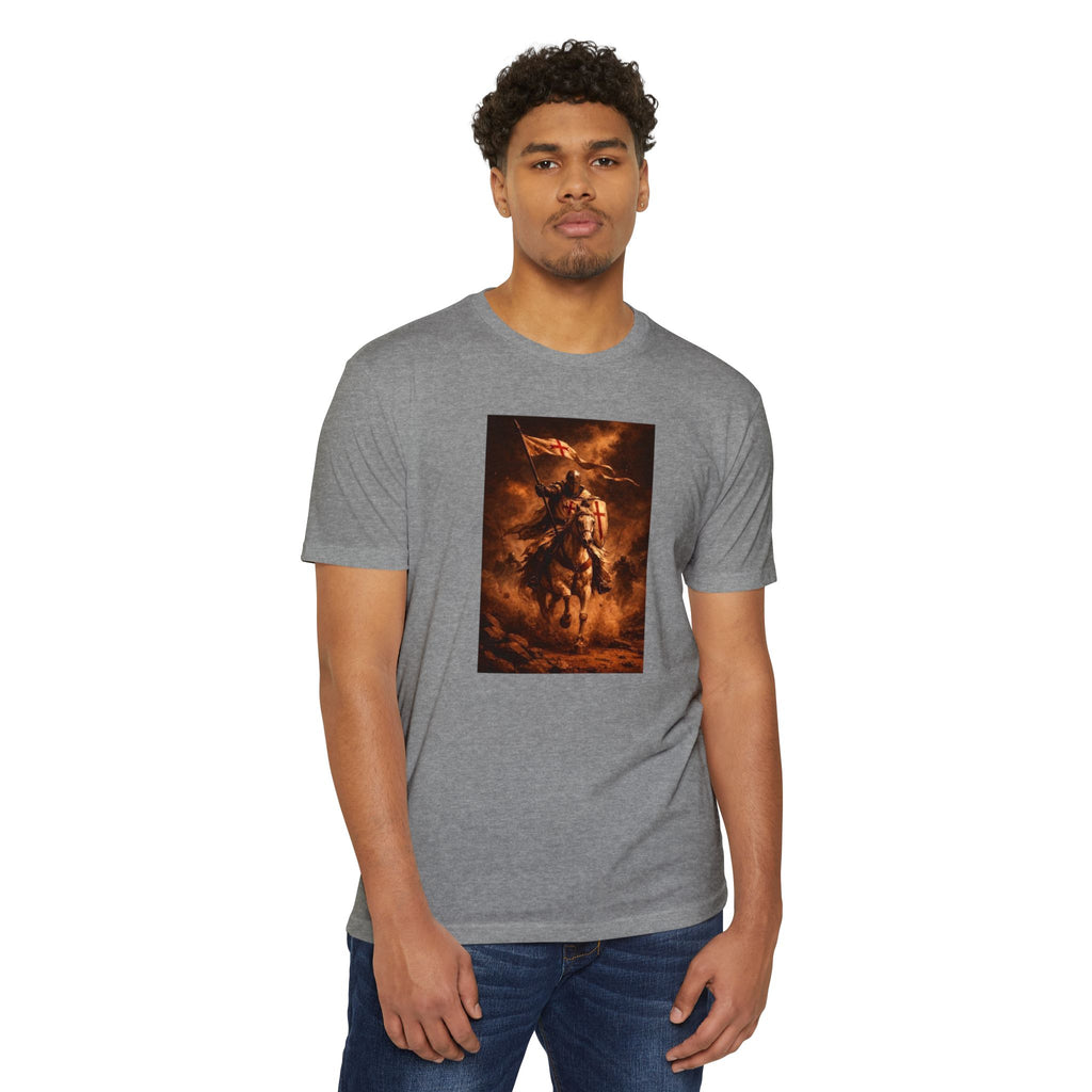 Knight on Horseback Graphic T-Shirt — Medieval Warrior Illustration Tee