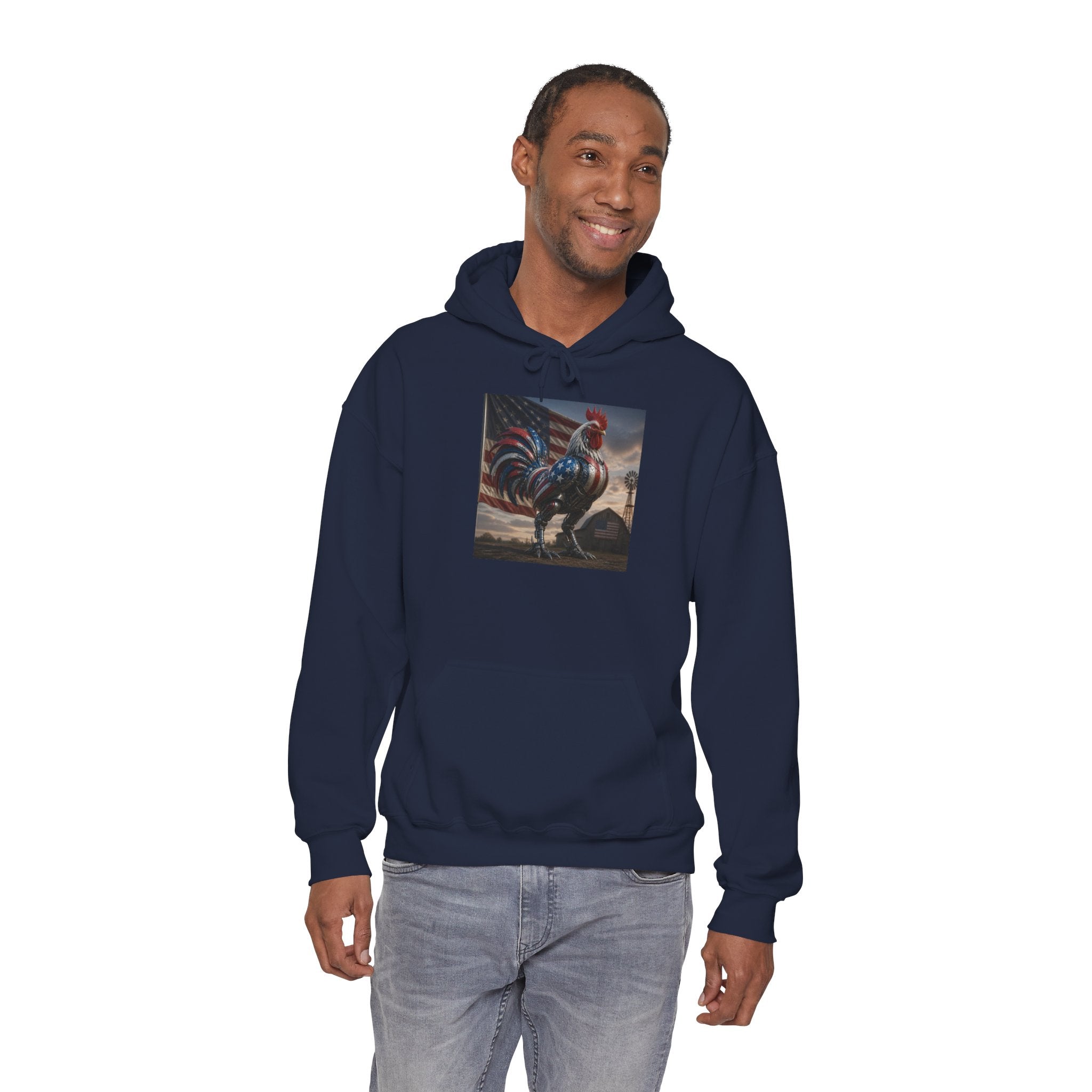 Rooster Art Hoodie — Vintage Rooster Illustration Pullover