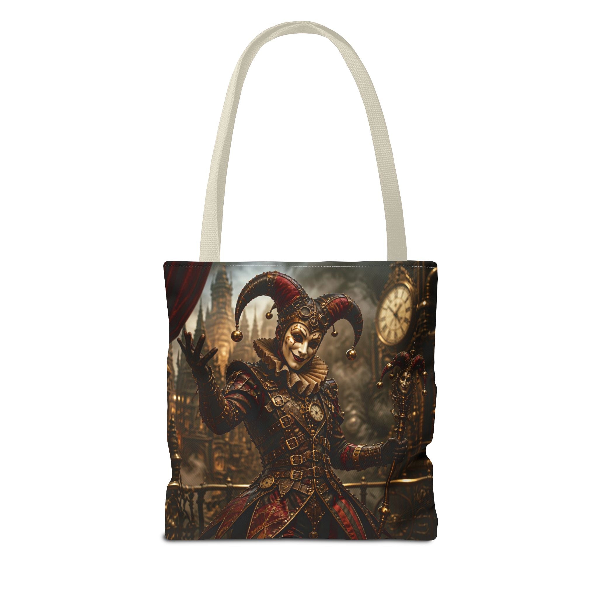 Gothic Queen & Jester All-Over Print Tote Bag — Dark Fantasy  Steampunk Art Tote for Gothic Fashion & Cosplay