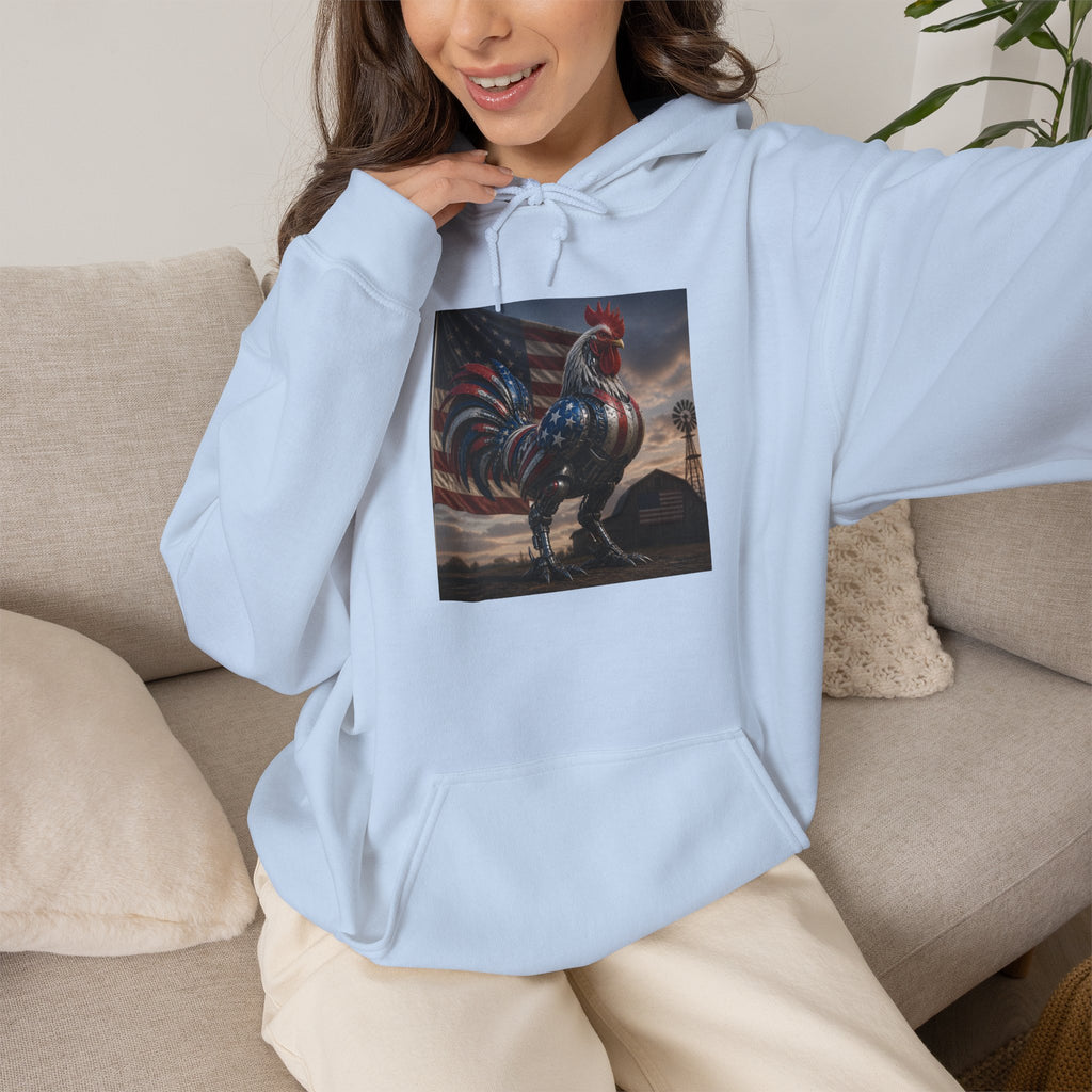 Rooster Art Hoodie — Vintage Rooster Illustration Pullover