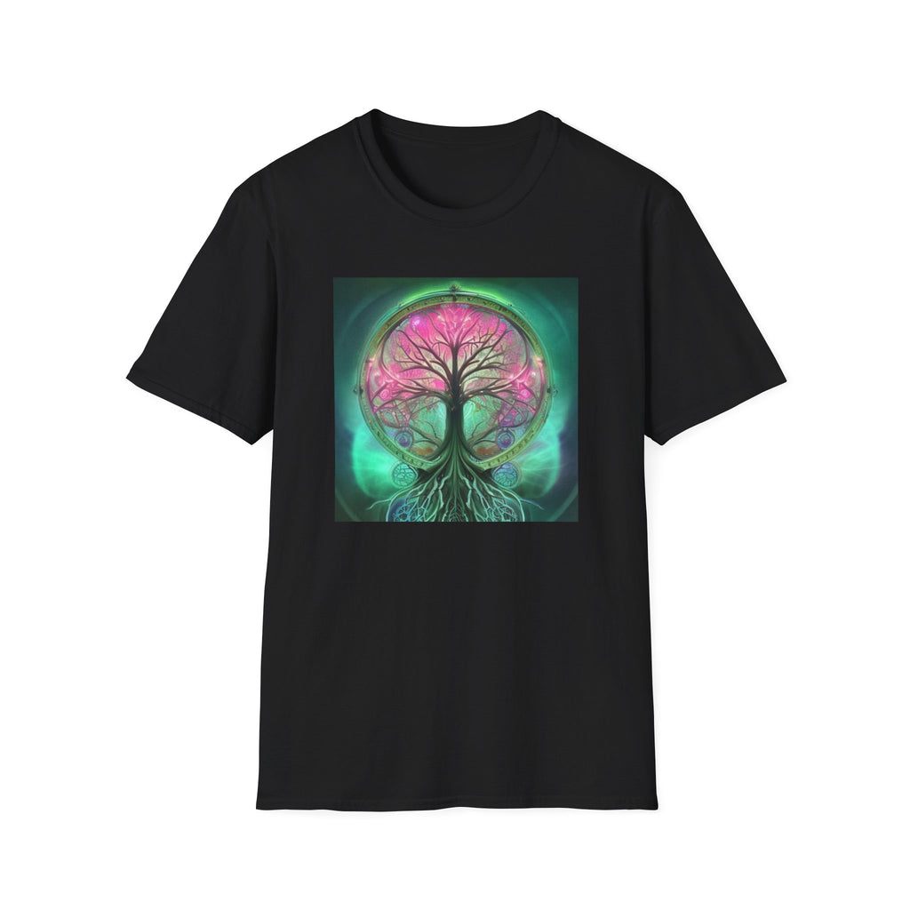 Tree of Life Graphic T-Shirt — Pink & Teal Mystic Nature Design