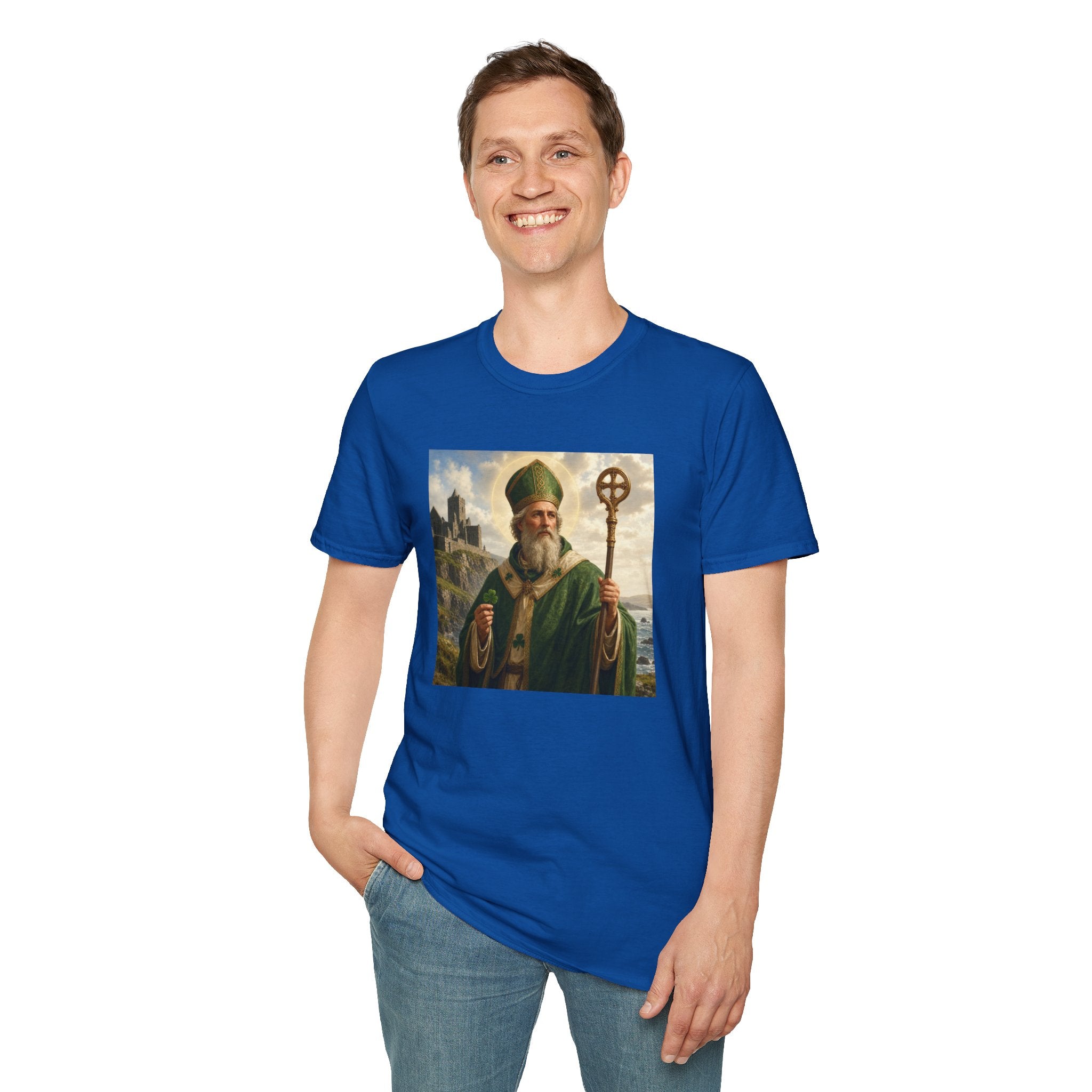 Saint Patrick T‑Shirt — Vintage Celtic Bishop Design