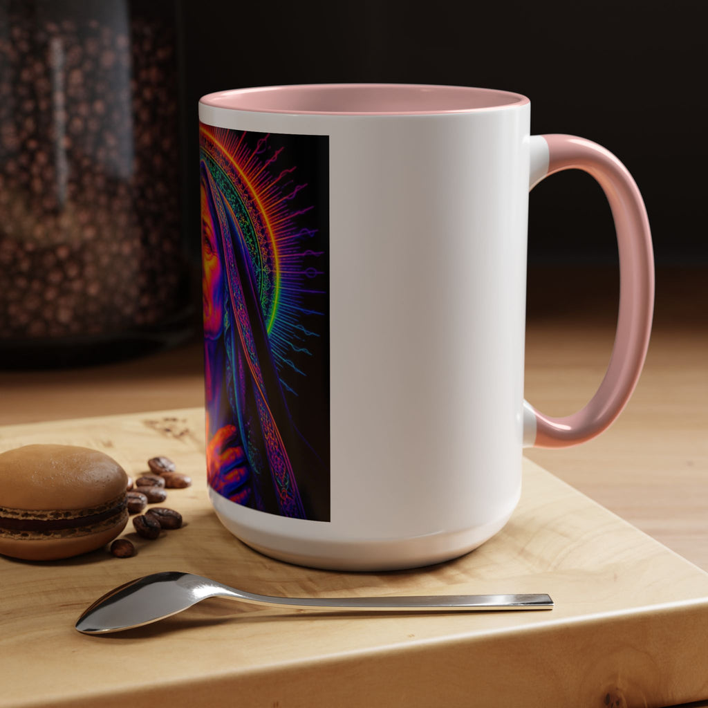 Neon Madonna Accent Coffee Mug - Vibrant Religious Art 11/15oz