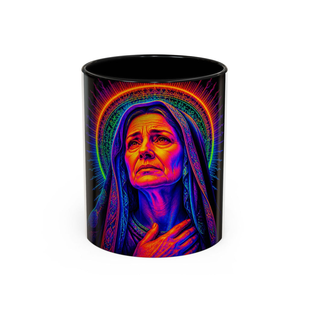 Neon Madonna Accent Coffee Mug - Vibrant Religious Art 11/15oz