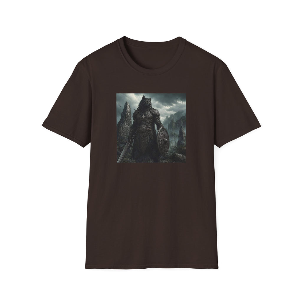 Celtic Wolf Warrior T-Shirt — Dark Fantasy Viking Wolf Knight Graphic Tee
