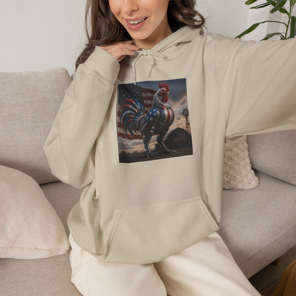 Rooster Art Hoodie — Vintage Rooster Illustration Pullover