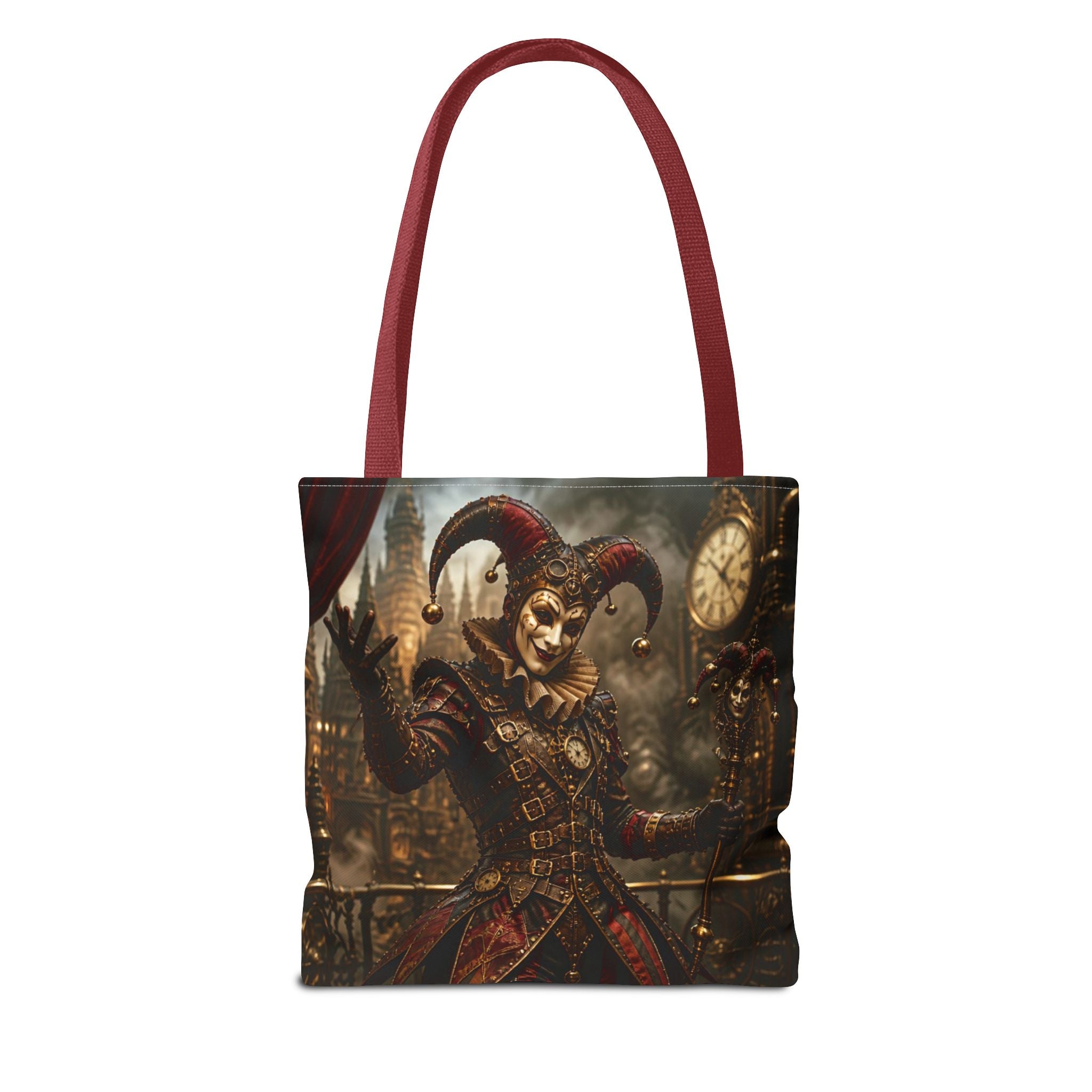 Gothic Queen & Jester All-Over Print Tote Bag — Dark Fantasy  Steampunk Art Tote for Gothic Fashion & Cosplay