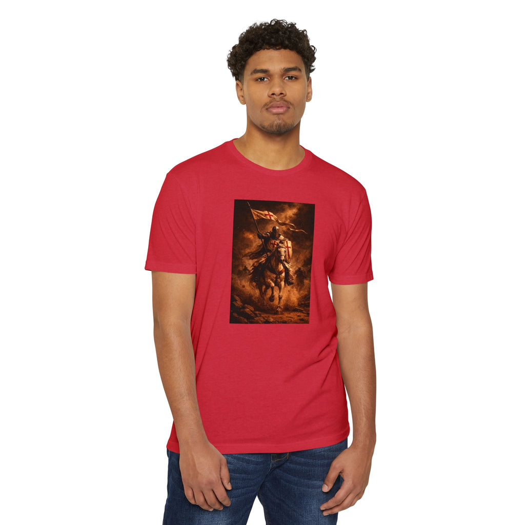 Knight on Horseback Graphic T-Shirt — Medieval Warrior Illustration Tee