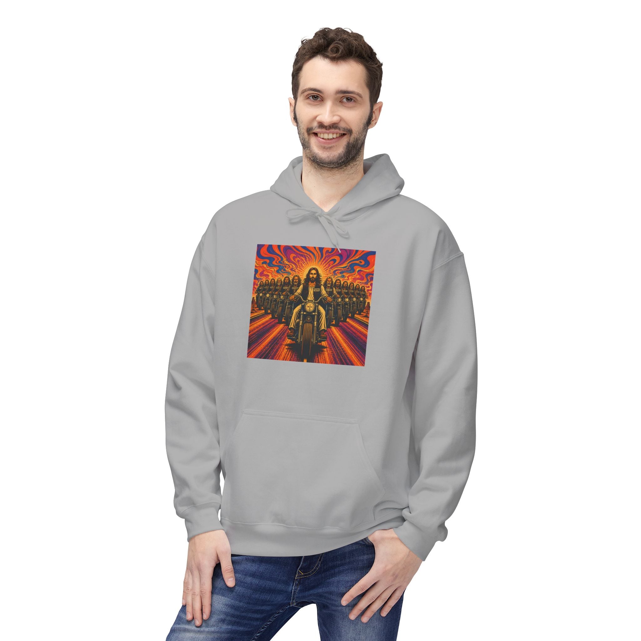 Yashua/Jesus 60's biker hoodie