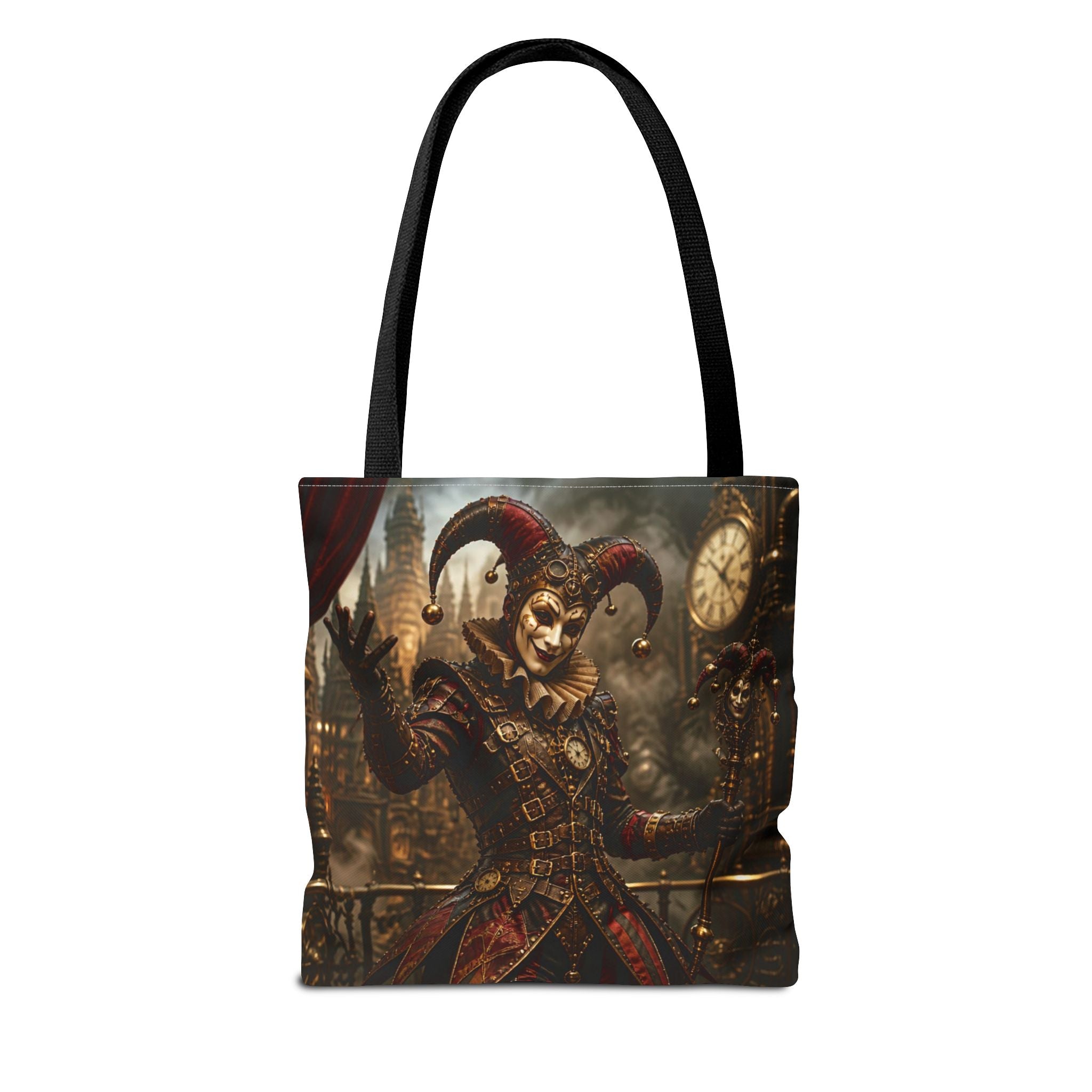 Gothic Queen & Jester All-Over Print Tote Bag — Dark Fantasy  Steampunk Art Tote for Gothic Fashion & Cosplay