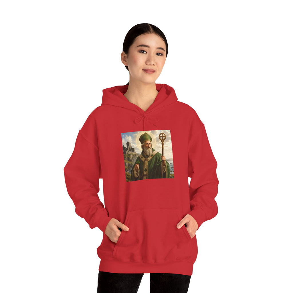 Saint Patrick Hoodie – Vintage Celtic Saint Illustration Pullover