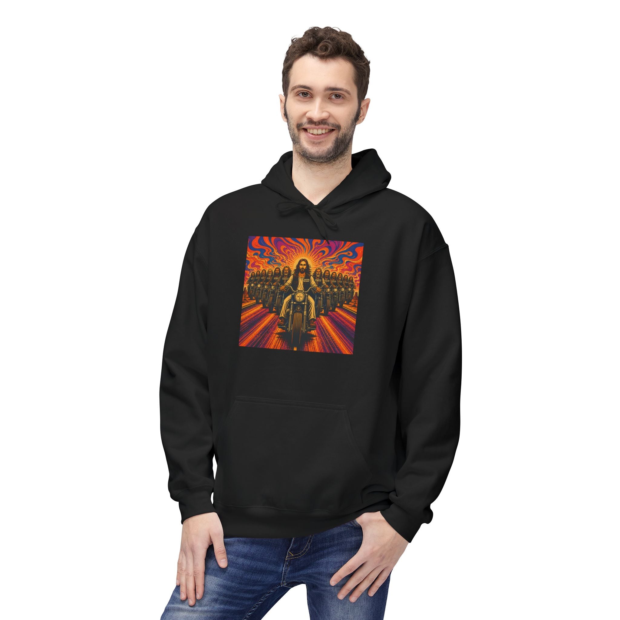 Yashua/Jesus 60's biker hoodie