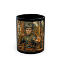 Steampunk Bruce Lee Black Mug – Mechanical Gears Art Coffee Cup (11oz/15oz)