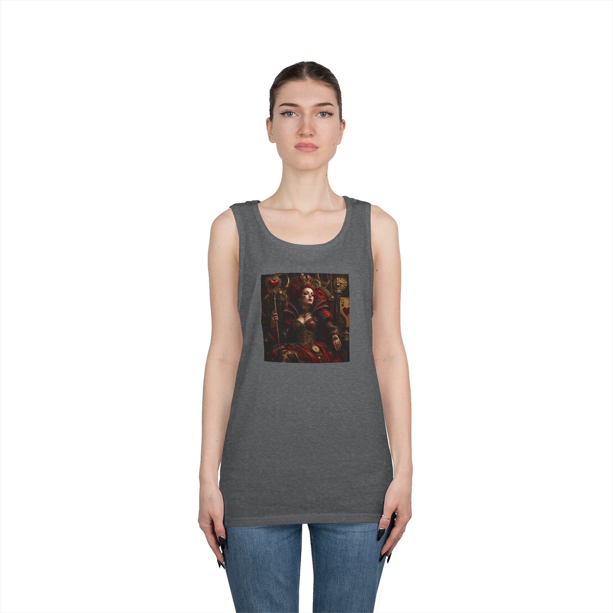 Renaissance Steampunk Art Tank Top — Gothic Queen Portrait Graphic Tank