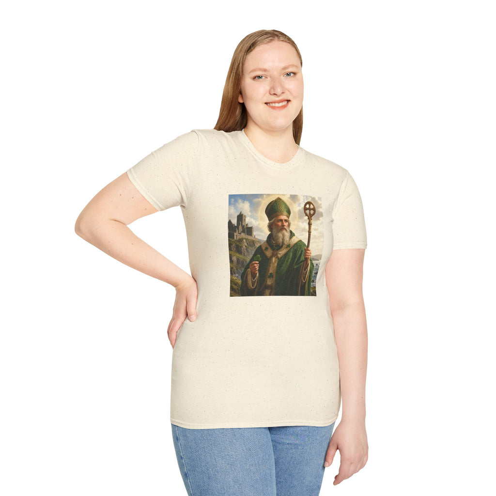 Saint Patrick T‑Shirt — Vintage Celtic Bishop Design