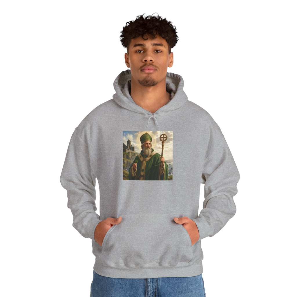 Saint Patrick Hoodie – Vintage Celtic Saint Illustration Pullover