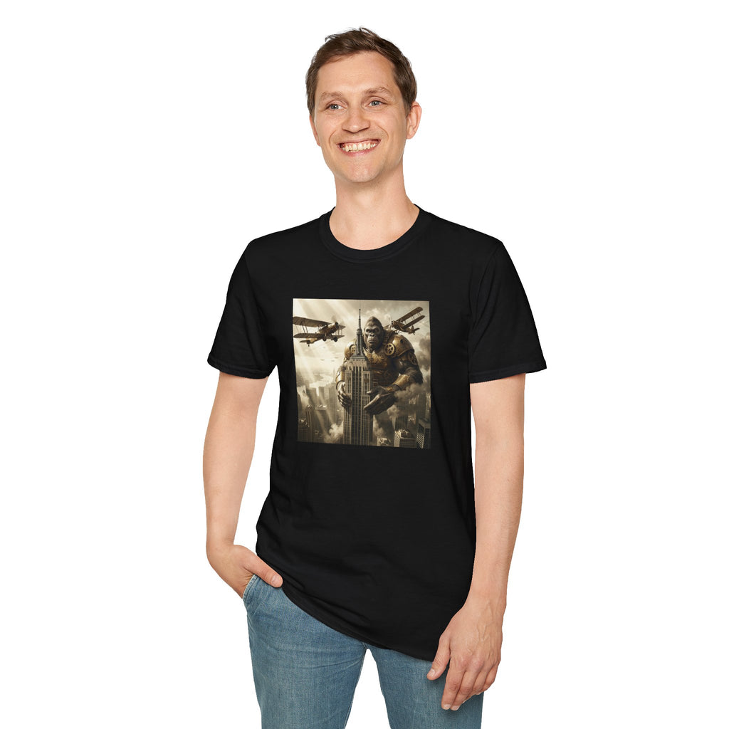King Kong Cityscape T-Shirt — Vintage Ape vs Biplanes Graphic Tee