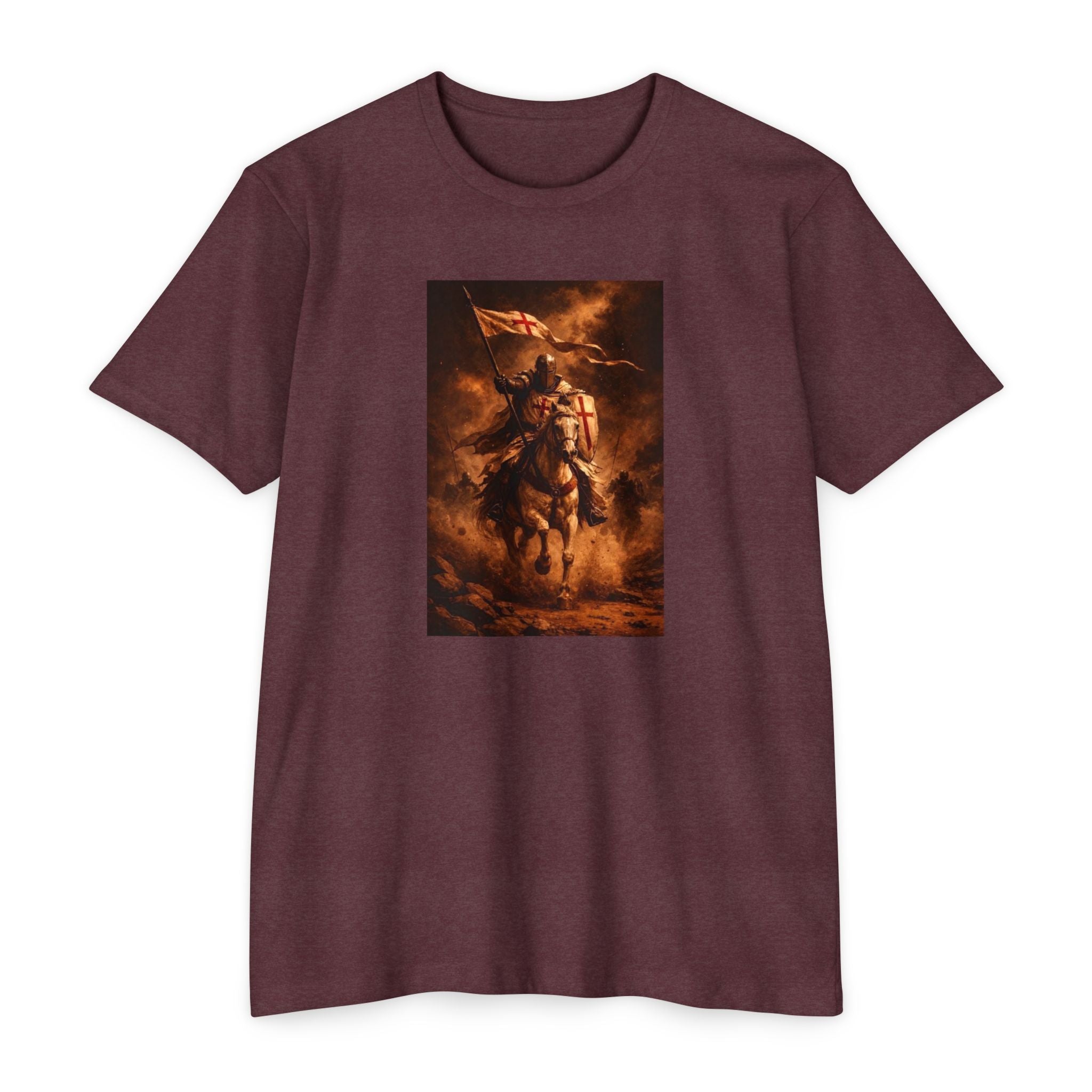 Knight on Horseback Graphic T-Shirt — Medieval Warrior Illustration Tee