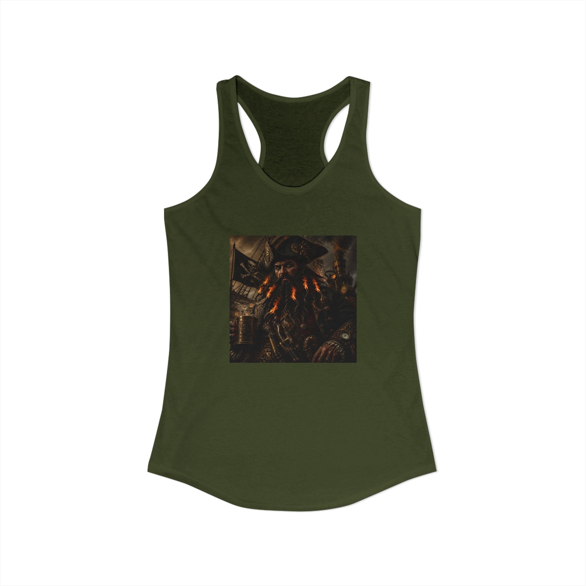 Women's Ideal Racerback Tank -  Steam punk Black Beard-Pirate
