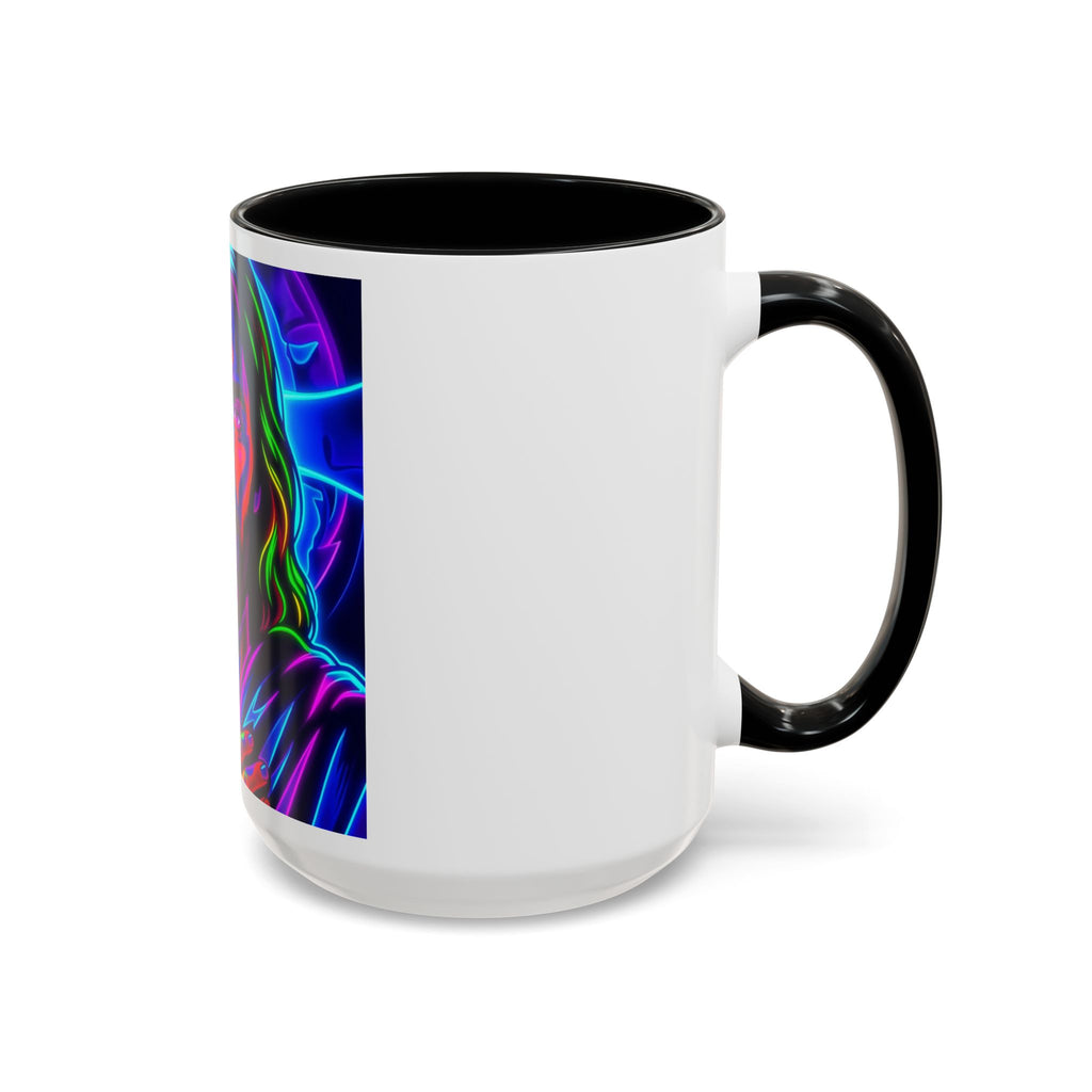 Neon Jesus Accent Coffee Mug – Vibrant Spiritual Art 11oz/15oz