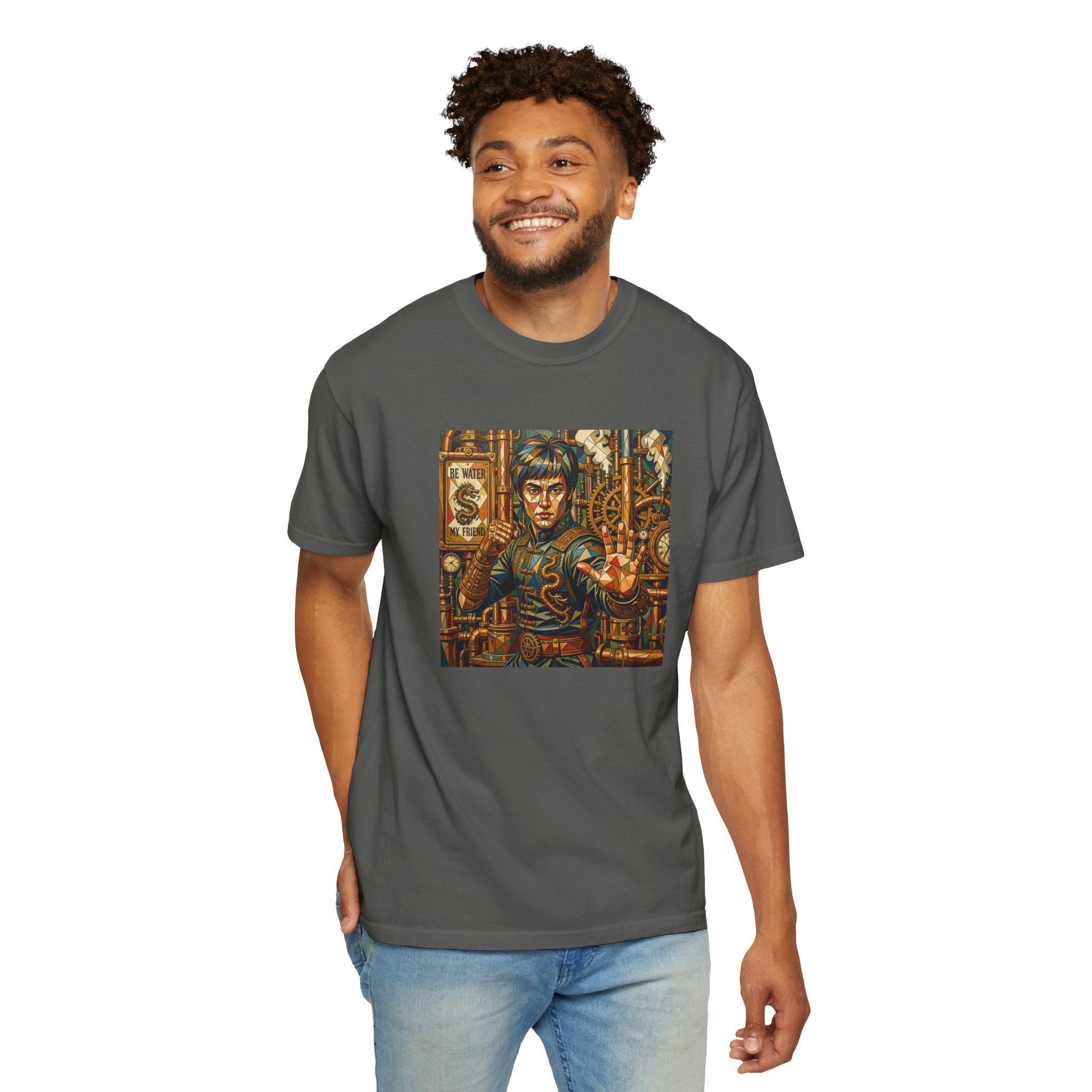Steampunk Geo-pattern Bruce Lee T-shirt