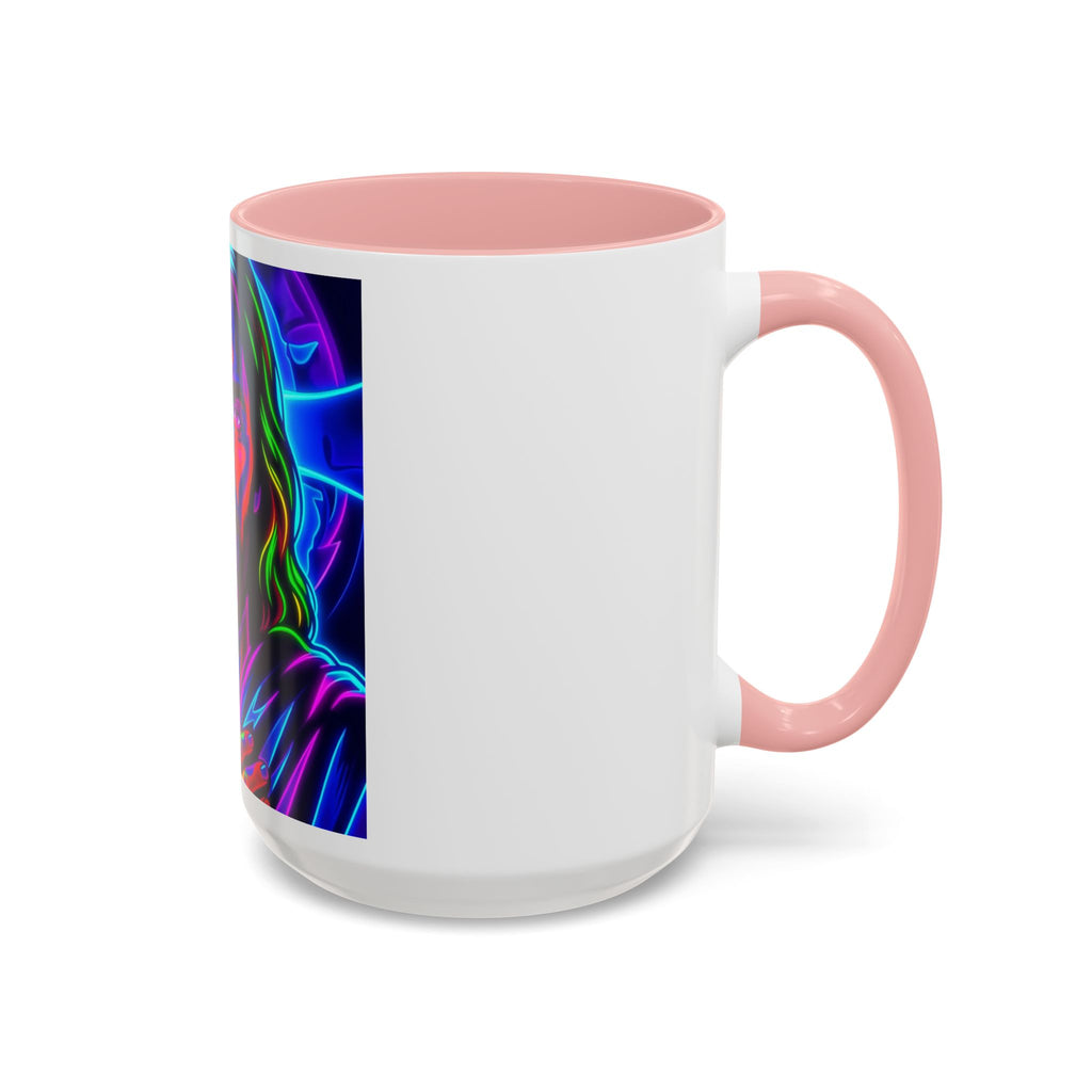 Neon Jesus Accent Coffee Mug – Vibrant Spiritual Art 11oz/15oz