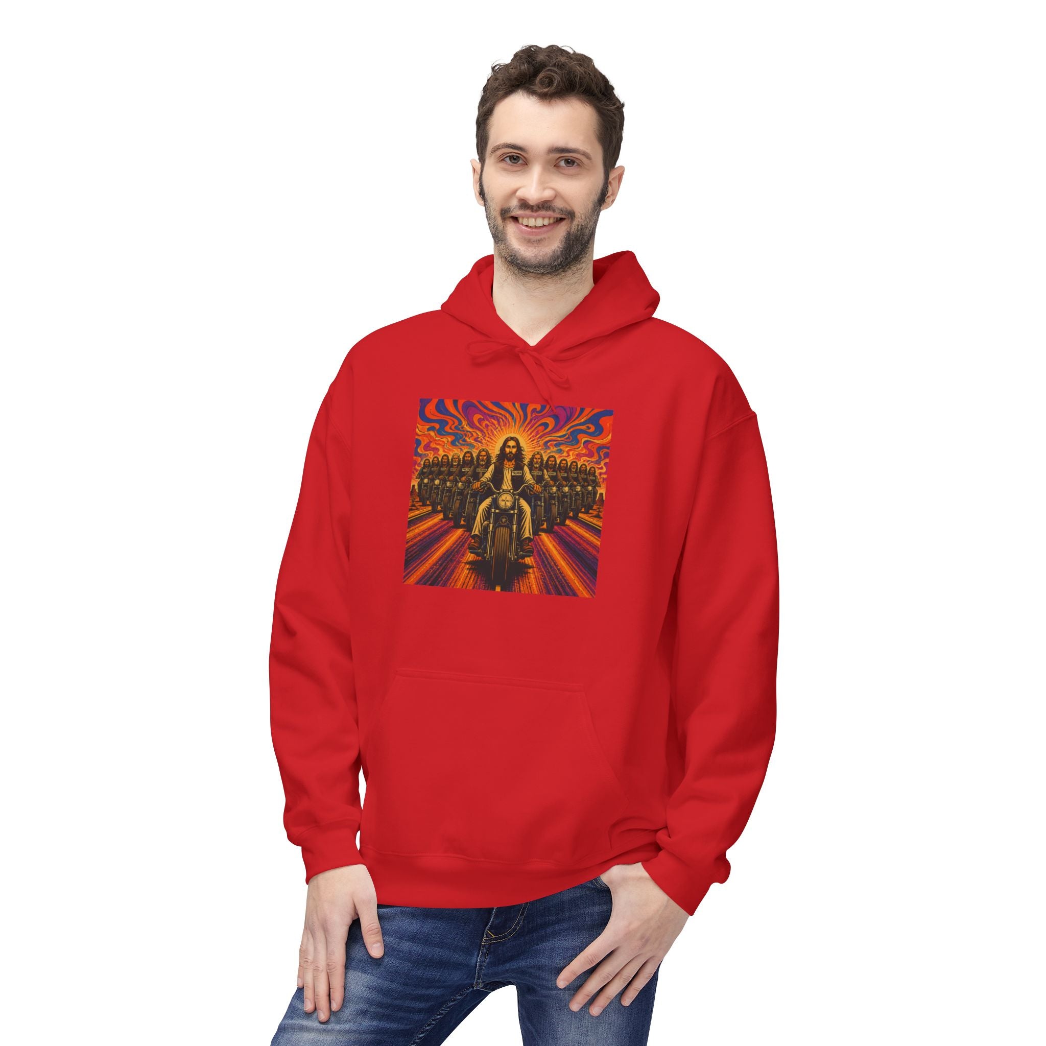 Yashua/Jesus 60's biker hoodie