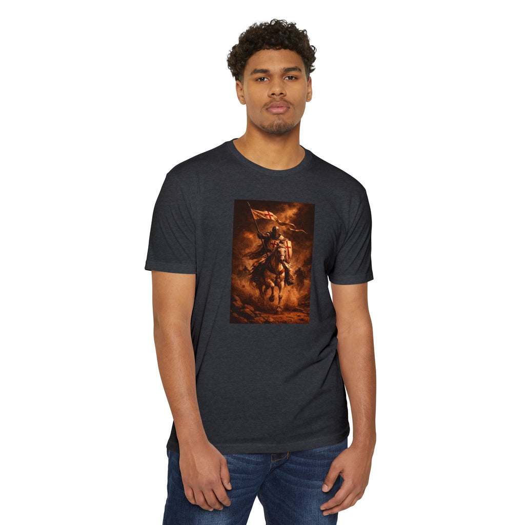 Knight on Horseback Graphic T-Shirt — Medieval Warrior Illustration Tee