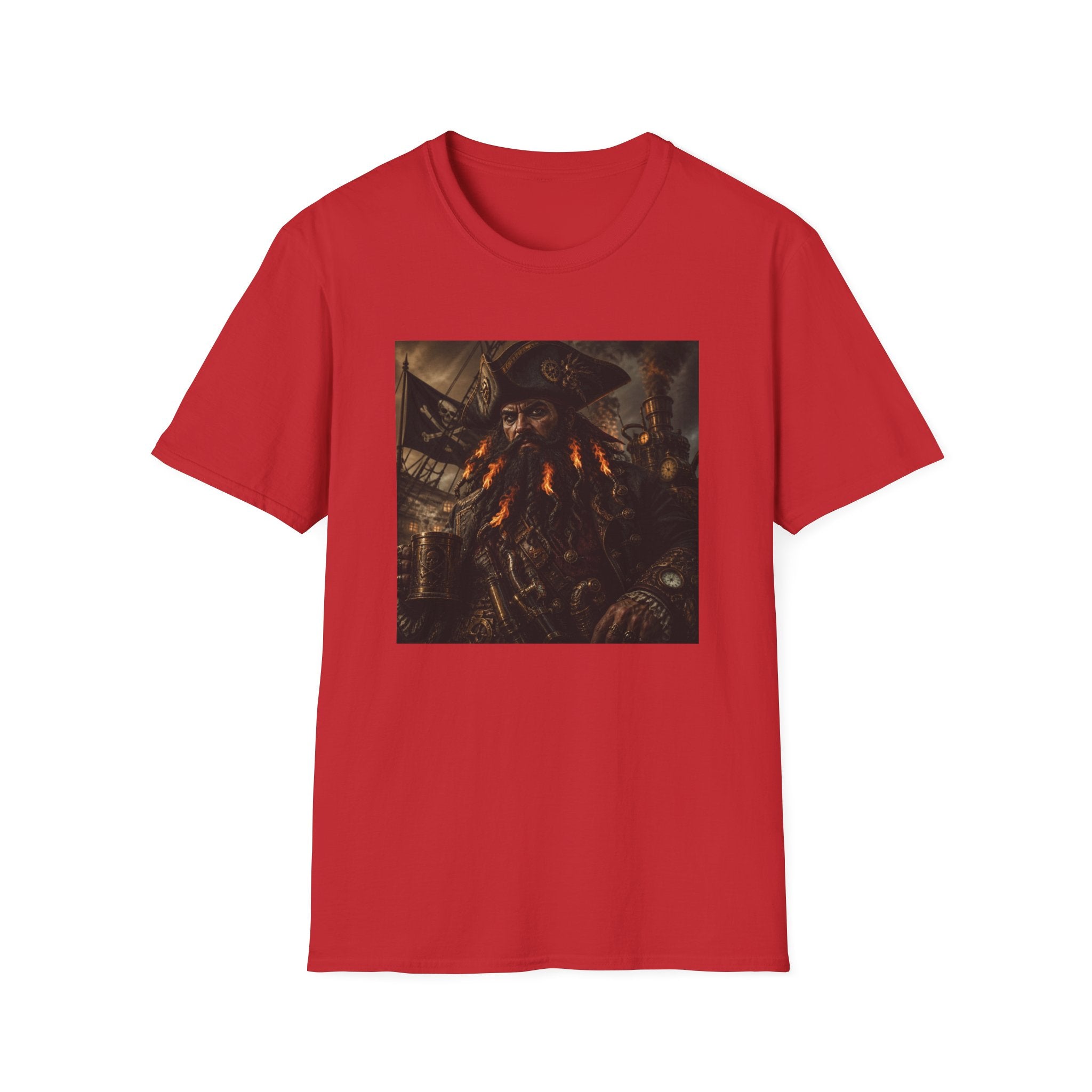 Steampunk Pirate Captain Graphic Tee — Blackbeard-Inspired Nautical Vintage T-Shirt